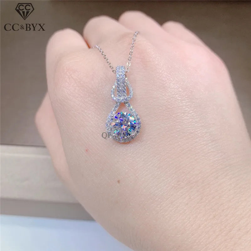CZ Bridal Wedding Pendant Necklace for Women 1ct