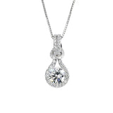 CZ Bridal Wedding Pendant Necklace for Women 1ct