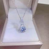 CZ Bridal Wedding Pendant Necklace for Women 1ct