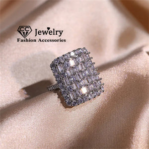 Adjustable Sterling Rectangle Ring Party Accessories CC3229