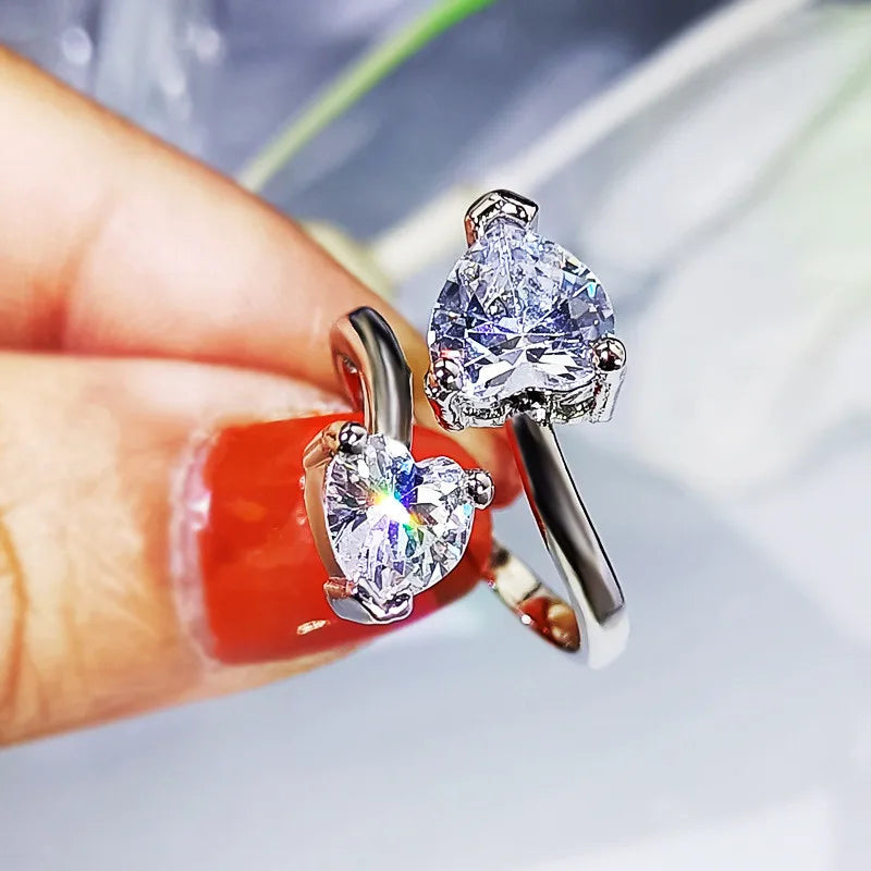 Heart Shape Adjustable Sterling Fine Jewelry Ring