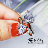 Heart Shape Adjustable Sterling Fine Jewelry Ring