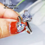 Heart Shape Adjustable Sterling Fine Jewelry Ring