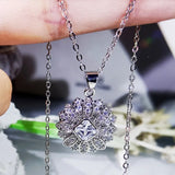 CZ Stone CC Pendant Necklace Women Wedding Jewelry