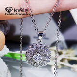 CZ Stone CC Pendant Necklace Women Wedding Jewelry