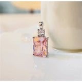 CC Rectangle Necklace Pandent Pink Yellow Wedding Fine Jewelry