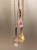 Rose Plated Water Drop Pink Necklace Pendant CCN285