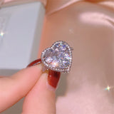 Heart Ring Earring Set Fine Jewelry Party Wedding Engagement CC3231