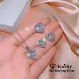 Heart Ring Earring Set Fine Jewelry Party Wedding Engagement CC3231
