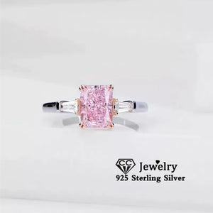 Pink AAAAA Shine Stone Romantic Engagement Wedding Ring for Women