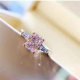Pink AAAAA Shine Stone Romantic Engagement Wedding Ring for Women