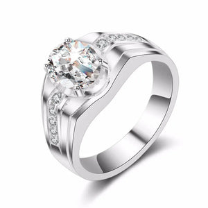Men's Plated Zirconia Egg Shape Bridegroom Wedding Ring
