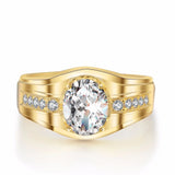 Men's Plated Zirconia Egg Shape Bridegroom Wedding Ring