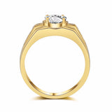 Men's Plated Zirconia Egg Shape Bridegroom Wedding Ring