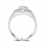 Men's Plated Zirconia Egg Shape Bridegroom Wedding Ring