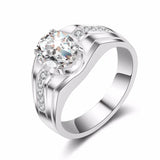Men's Plated Zirconia Egg Shape Bridegroom Wedding Ring