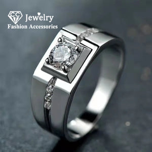Men's Wedding Engagement Ring Fine Jewelry Love Promise Drop Couple Accessories