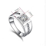 Men's Wedding Engagement Ring Fine Jewelry Love Promise Drop Couple Accessories