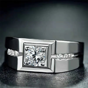 Men's Wedding Engagement Ring Fine Jewelry Love Promise Drop Couple Accessories