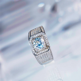 Cubic Zirconia CC Wedding Engagement Ring for Men and Women