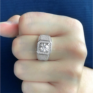 Cubic Zirconia CC Wedding Engagement Ring for Men and Women