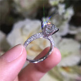 CC Women's 6 Claws CZ Stone Ring Fine Wedding Jewelry