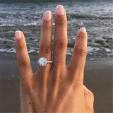 CC Rings for Women, Round Stone Cubic Zirconia Ring for Bridal Jewelry