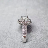 Flower Shape Bridal Wedding Engagement Ring Plated Bijoux CC721
