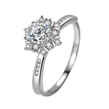 Silver CZ Snowflakes Bridal Wedding Ring CC1621