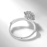 Silver CZ Snowflakes Bridal Wedding Ring CC1621