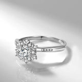 Silver CZ Snowflakes Bridal Wedding Ring CC1621