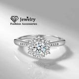 Silver CZ Snowflakes Bridal Wedding Ring CC1621