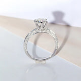 Sterling Silver Zirconia Ring Bridal Wedding Fine Jewelry