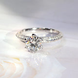 Sterling Silver Zirconia Ring Bridal Wedding Fine Jewelry