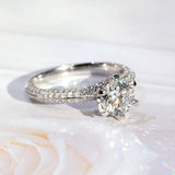 Sterling Silver Zirconia Ring Bridal Wedding Fine Jewelry