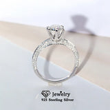 Sterling Silver Zirconia Ring Bridal Wedding Fine Jewelry