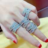 CZ Wedding Ring Set for Women Men Bridal Jewelry CC3198
