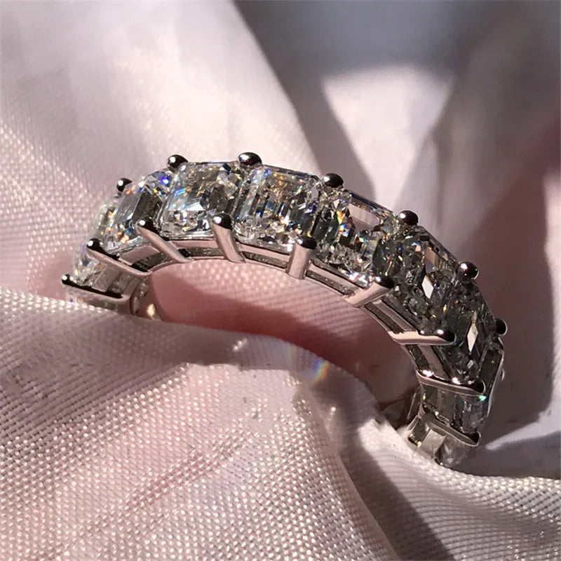 CC Silver Wedding Rhineston Rings Fine Jewelry Drop CC3130