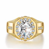 CC Egg Shape Wedding Ring for Men Business Love Promise Engagement Party