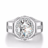 CC Egg Shape Wedding Ring for Men Business Love Promise Engagement Party