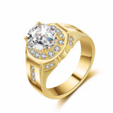 CC Egg Shape Wedding Ring for Men Business Love Promise Engagement Party