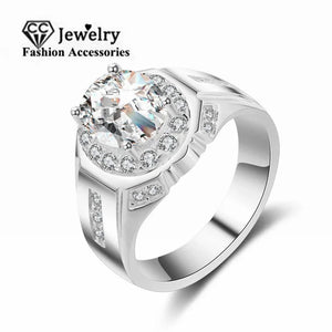 CC Egg Shape Wedding Ring for Men Business Love Promise Engagement Party