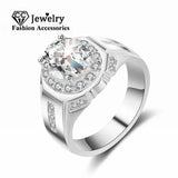 CC Egg Shape Wedding Ring for Men Business Love Promise Engagement Party