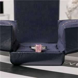 Romantic Pink CZ Stone Princess Engagement Wedding Ring for Women CC1663