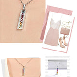 Silver Rainbow Pendant CZ Charms Colorful Stone Necklace