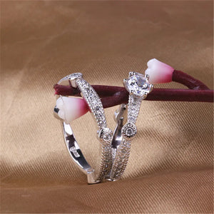 CC Set Rings For Women Bridal Wedding Jewelry Bijoux Femme 2pcs Ringen