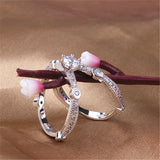 CC Set Rings For Women Bridal Wedding Jewelry Bijoux Femme 2pcs Ringen