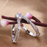 CC Set Rings For Women Bridal Wedding Jewelry Bijoux Femme 2pcs Ringen