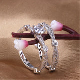 CC Set Rings For Women Bridal Wedding Jewelry Bijoux Femme 2pcs Ringen