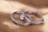CC Set Rings For Women Bridal Wedding Jewelry Bijoux Femme 2pcs Ringen